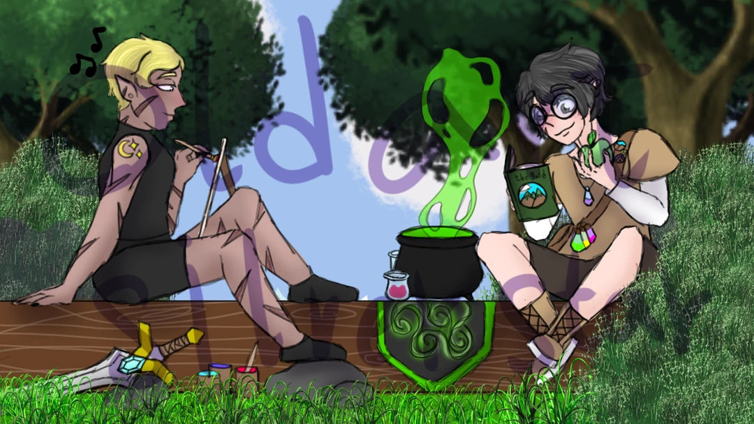 Redesigning an old oc by redrawing the first drawing I made of them ...